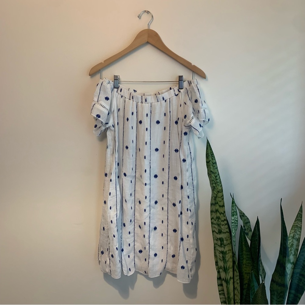 Rebellion Again Off Shoulder Gauzy Mini Dress